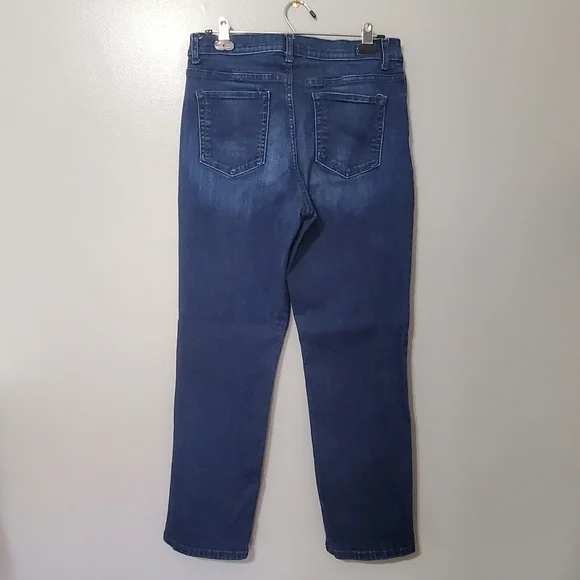 Lee Women's Straight Leg Womens Jeans Mid Rise Dark Wash Size 10 - Picture 4 of 8